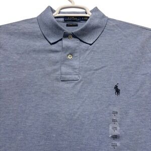 Polo Ralph Lauren Men's Custom Slim Fit Short Sleeve Polo Shirt Blue L